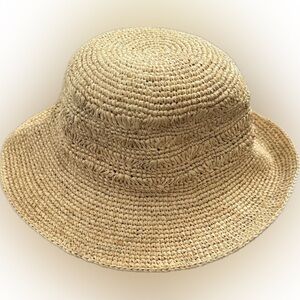 Zara straw cloche bucket hat